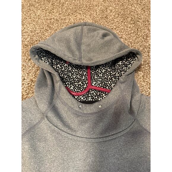 Nike Gray With speckled black and white Nike Swoosh And Funnel Hoodie Size L - Picture 2 of 14